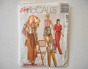 McCall's Sewing Pattern 2211, women's shirt, top, pants, shorts, skirt