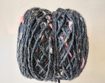 Graphite Grey Confetti Yarn, DK weight, Corrie Confetti by La Bien Aimee, one skein