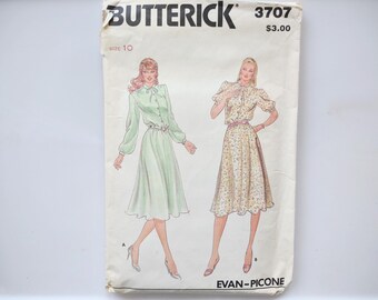 Vintage Butterick Sewing Pattern 3707, misses' dress from 1980s