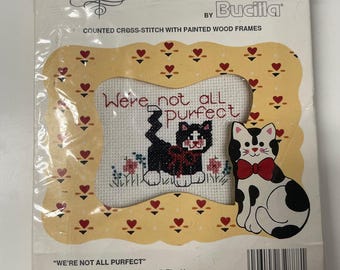 Gallery of Stitches Collectibles by Bucilla "We're Not All Purfect"
