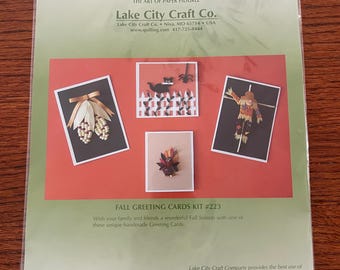 Kit per biglietti d'auguri autunnali con tecnica quilling di Lake City Craft Co.