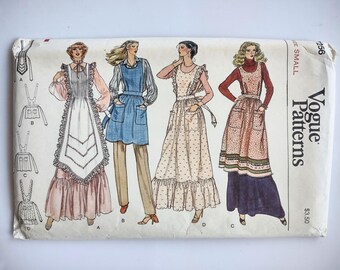 Vintage Vogue Sewing Pattern 7256, misses' aprons from 1970s or 80s