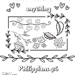 Do Not Be Anxious – Philippians 4:6 | Printable Bible Verse Coloring Page | Christian Coloring Sheet