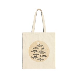 Vintage Fish Cotton Canvas Tote Bag