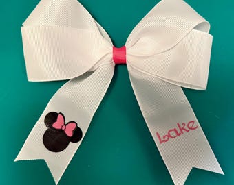 Lazo para el pelo personalizado con temática de Minnie Mouse
