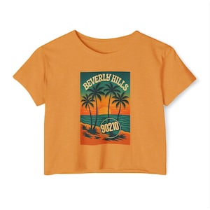 Beverly Hills Women&#39;s Festival Crop Top, 90210 Cropped T Shirt, Beverly Hills 90210 Shirt