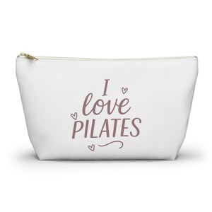Pilates Pouch, I Love Pilates Zippered Pouch, Fitness Bag, Pilates Accessory Pouch