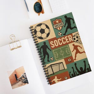 Soccer Spiral Notebook - Ideal for Sports Fans, Kids, Athletes and Coaches, Perfect Gift for Birthdays and Back to School