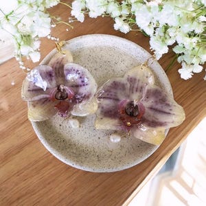 white orchid earrings