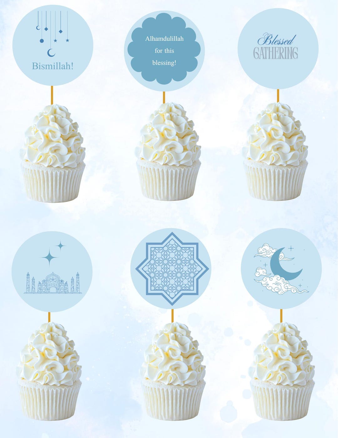 Islamic Aqeeqah Cupcake Toppers | Islamic Baby Decorations | Muslim ...