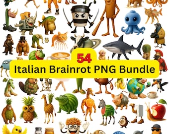 Italian Brainrot PNG Funny Meme Character, Viral 3D Cartoon Clipart, Transparent Background, Shirt Design, Instant Download