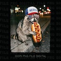 Raccoon Eating Hotdog Funny Selfie Meme Png,Funny 4th Of July Raccoon Png, America 250 Png, Bad Day To Be A Hot Dog Graphic Png product logo