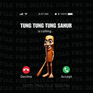 Funny Tung Tung Tung Sahur is Calling Retro Png, Brainrot Png, Gen Z Png, Gift for Child, Senseless Png, Nonsense gift Png