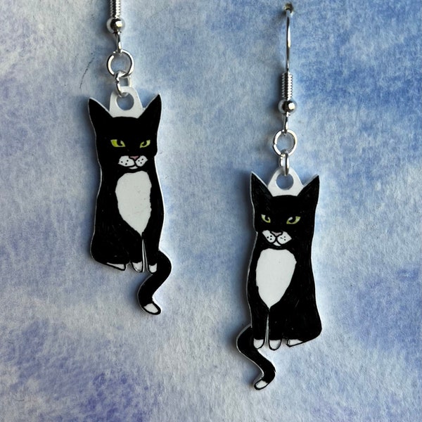 Tuxedo Cat earrings