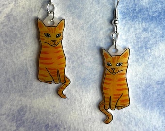 Orange Tabby Cat earrings