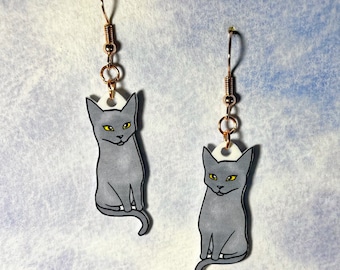 Gray Cat earrings
