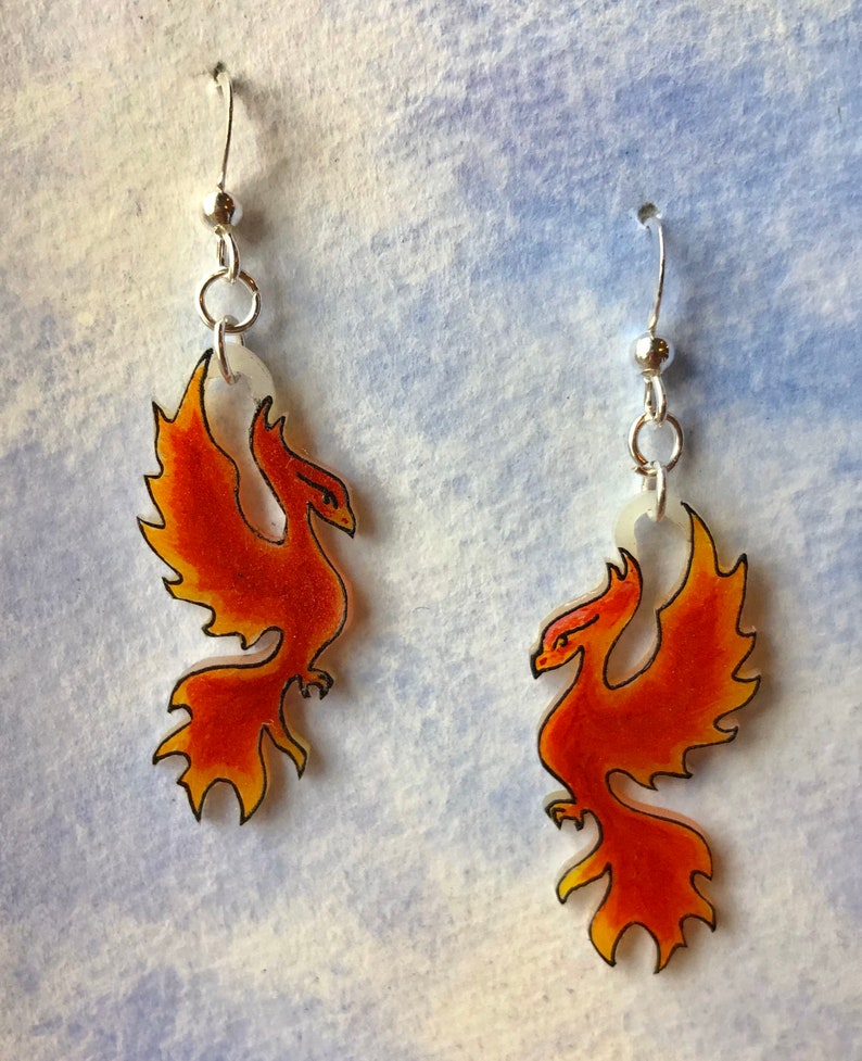 Phoenix Earrings Etsy