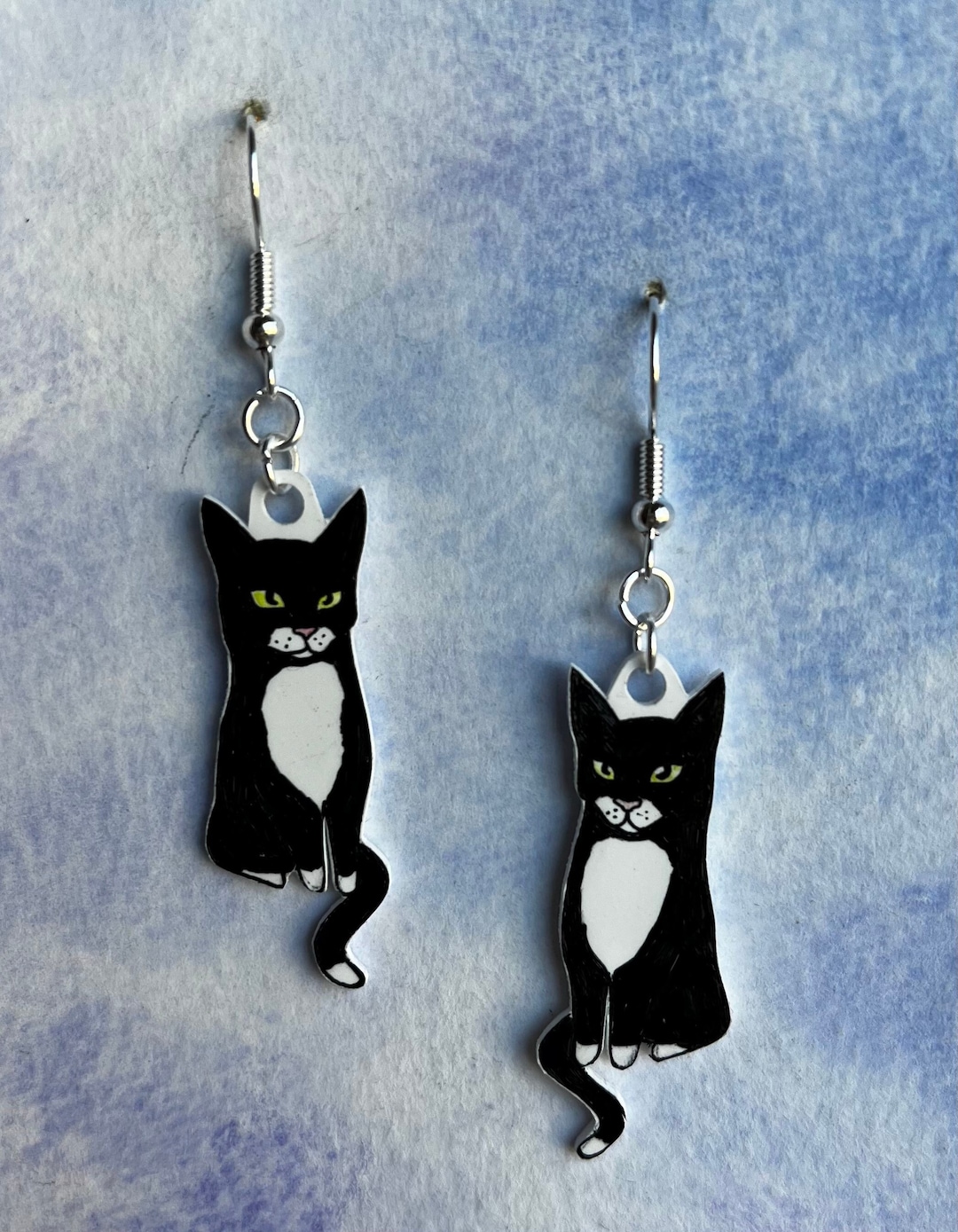 Tuxedo Cat Earrings Etsy