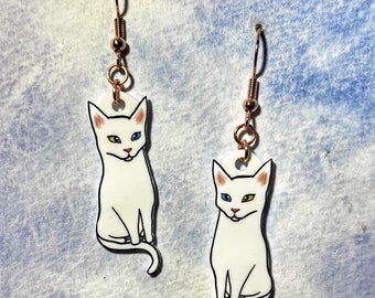 White Cat earrings