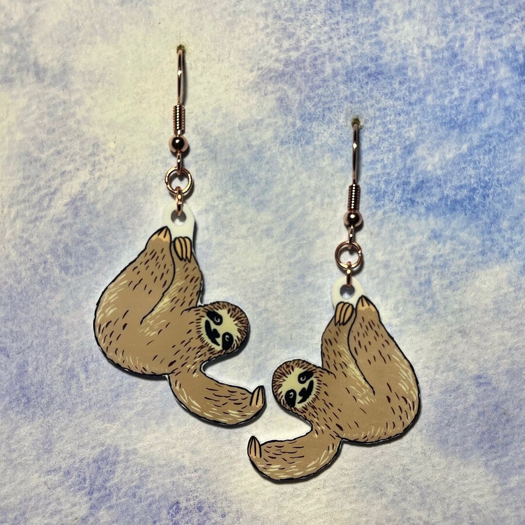 Sloth Back Earser Handmade Sloth Earrings - Etsy