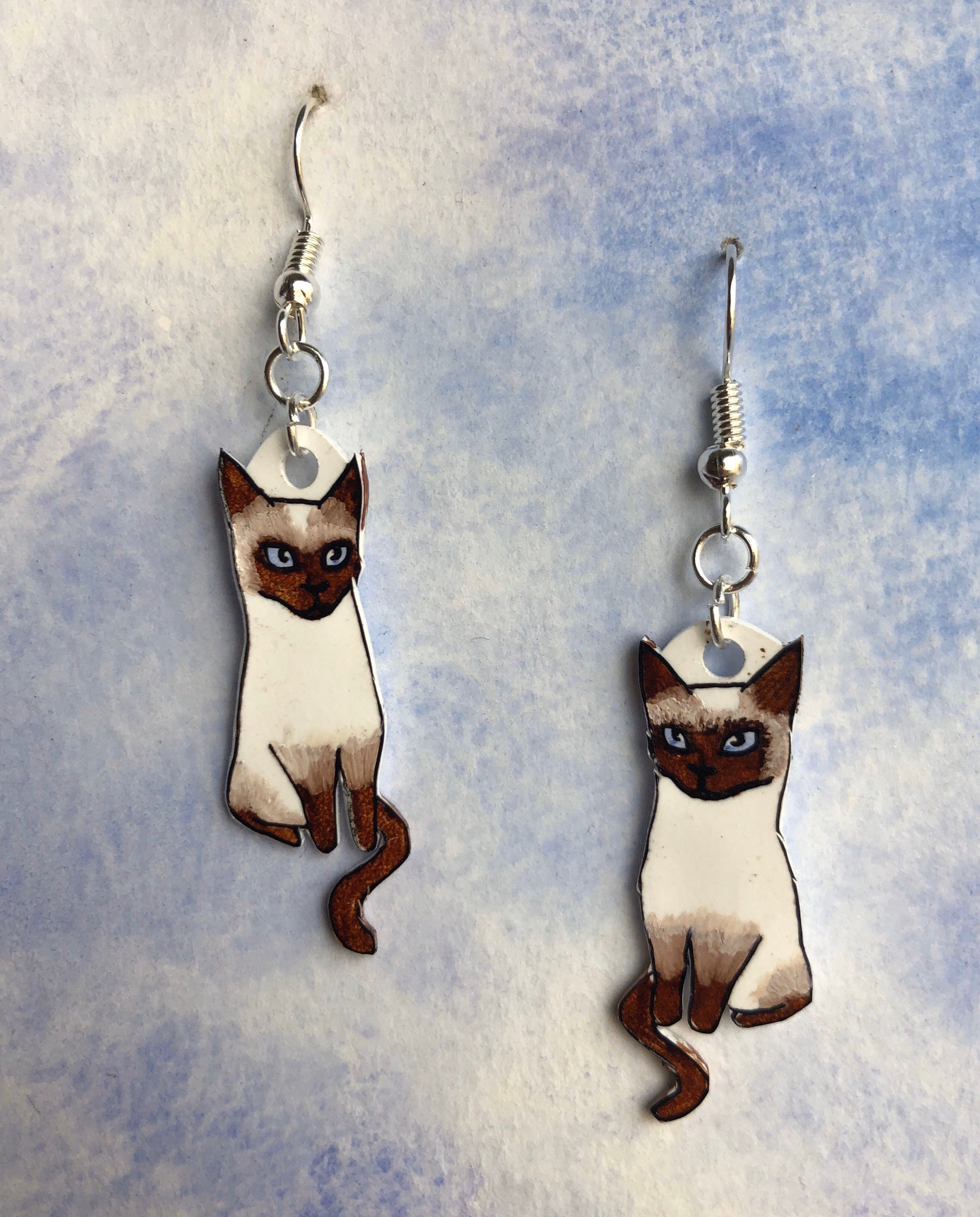 Siamese Cat Earrings Etsy UK