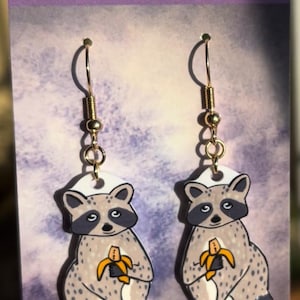 Racoon earrings