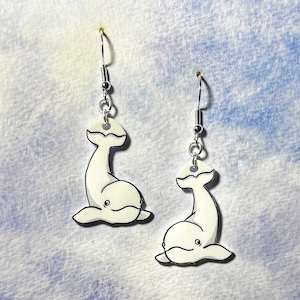 Beluga whale earrings