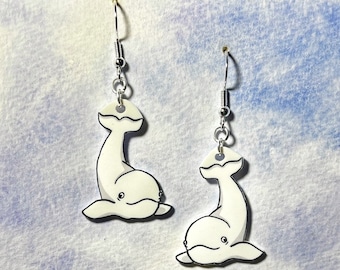 Beluga whale earrings