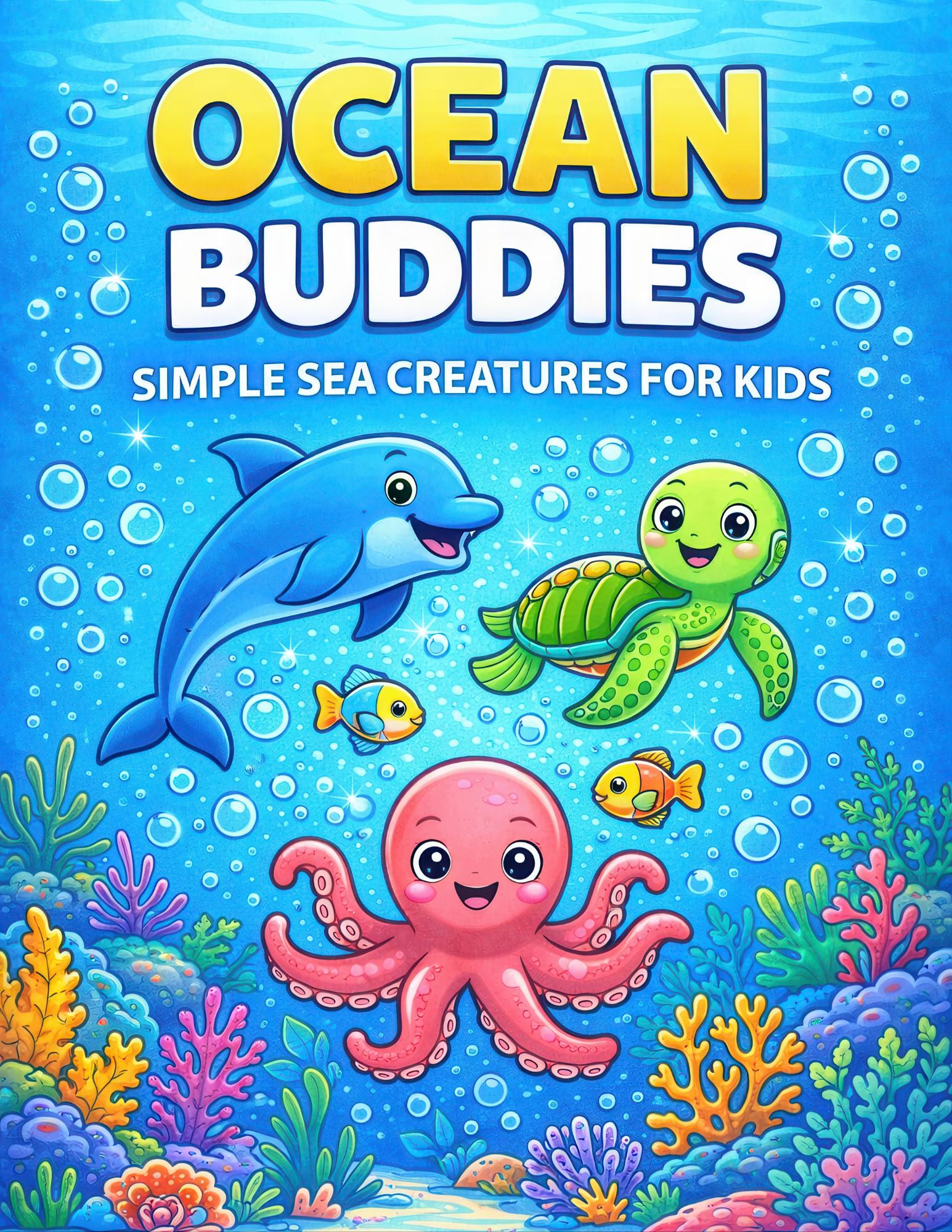Digital Coloring Book | Instant Download | Fun Ocean Animals for Little ...