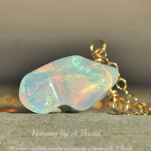 CHOOSE YOUR OPAL Rough Ethiopian Opal Pendant Necklace,Gold Filled or Sterling,Genuine Opal Charm Choker,October Birthstone,Unique,Real Opal