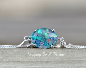 LIMITED Genuine Australian Opal Slide Bracelet,Sterling Silver Mosaic Opal Slide Bracelet,Gemstone Jewelry,Real Opal,Bolo,Birthstone