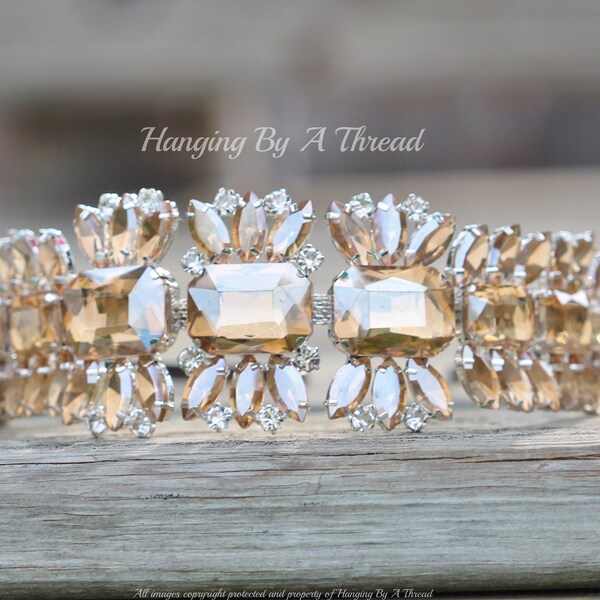 champagne wedding headpiece