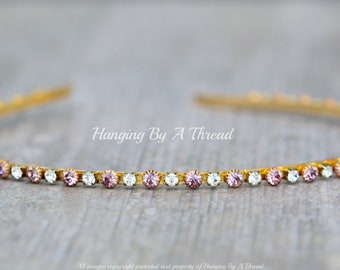 LIMITED STOCK Light Amethyst & Crystal Embellished Headband,Swarovski Rhinestone Crystal Headband,Pale Purple,Bride,Gold Hair Accessory,Gift