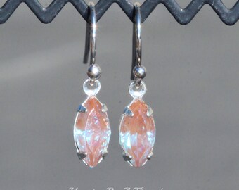 Edwardian pink saphiret crystal and pearl bar brooch.
