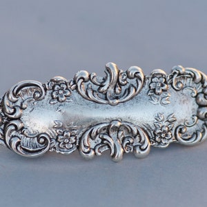 Antique Silver Ornate Filigree Art Nouveau Hair Barrette,Silver Hair Clip,Victorian Style Flourish Hair Clip,Bridal,Vintage Style,Gift image 4