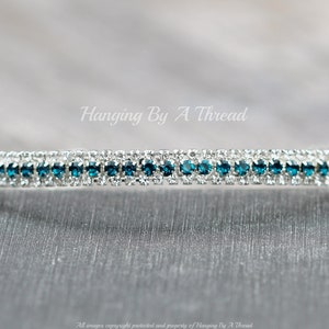 UNIQUE Teal and Clear Crystal Jeweled Headband,Teal Blue Jewel,Teal Headband,Silver,Three Row Crystal,Bridal,Bridesmaids,Jewel Toned,Gift