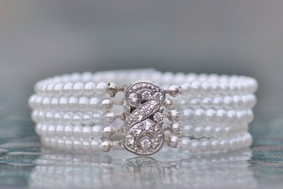 Art deco on sale pearl bracelet