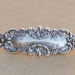 Antique Silver Ornate Filigree Art Nouveau Hair Barrette,Silver Hair Clip,Victorian Style Flourish Hair Clip,Bridal,Vintage Style,Gift image 1