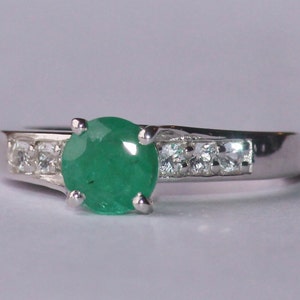GENUINE Zambian Emerald & White Topaz Ringmulti Gemstone - Etsy