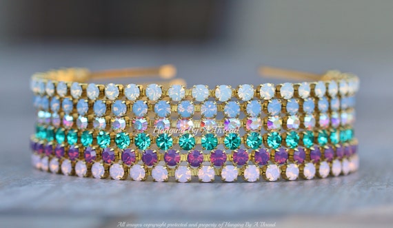 Swarovski Crystal-Embellished Headband Swarovski Crystal wedding headband – Bella-Tiara main image 2