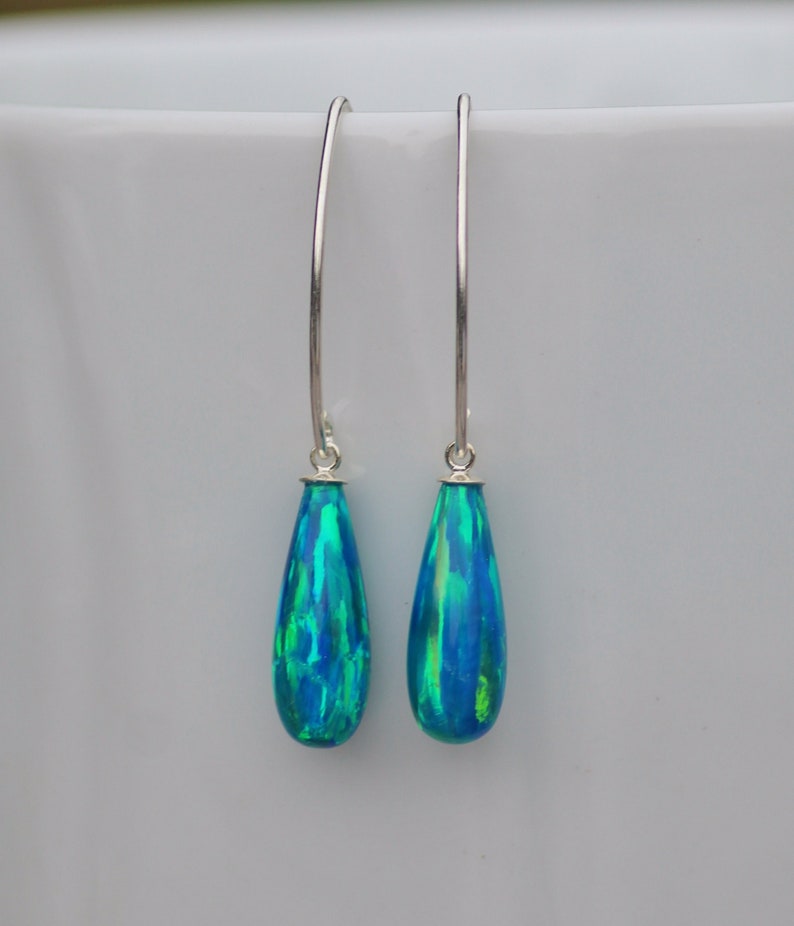 RARE Elegant Genuine Opal Drop EarringsChoose ColorOpal | Etsy