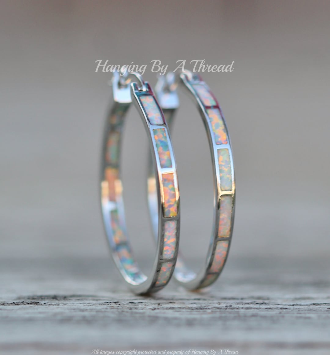 オパールの輝き【leah alexandra】OPAL BEADED HOOPS★カナダ発 Shimmering Haze Opal Necklace – Kate Davis Jewelry