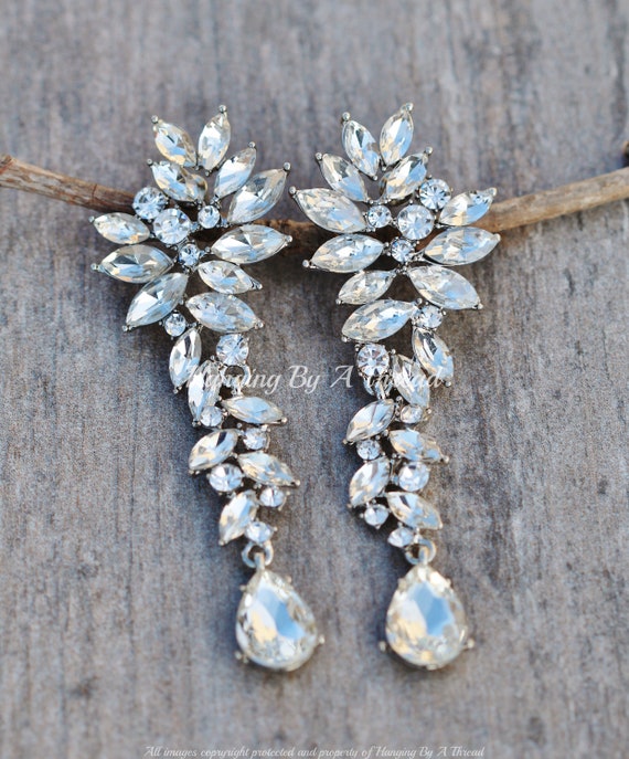 Festa Formale Vacanza Moda Dichiarazione Nero Cristallo Penzolare Lineare Goccia Goccia Lampadario Orecchini Per Le Donne Matrimonio Prom Nero - Foto 10