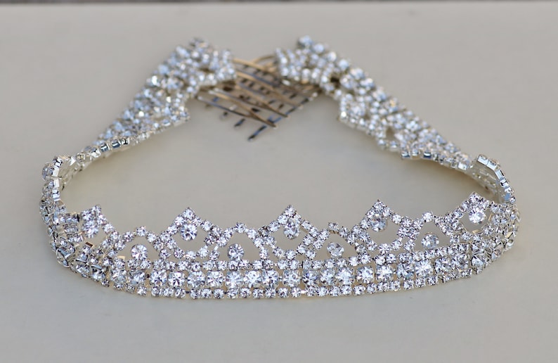 UNIQUE Silver Lacy Rhinestone Hair Chain,Bridal Back Headpiece,Clear Crystal Rhinestone,Delicate Pair Hair Combs,Weddings,Boho,Headpiece