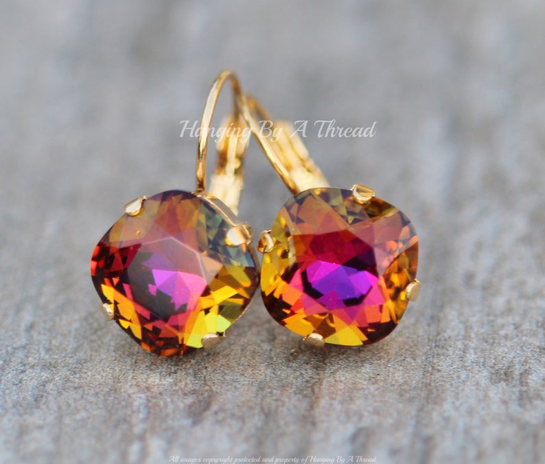 Crystal Volcano Iridescent Sew On Montee Rhinestone Set In - Foto 2