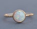 Best Seller Gold Filled White Opal Ring,Round White Opal Gemstone Ring,Small,Dainty,Petite,Stacking Bezel Ring,October Birthstone,Womens 