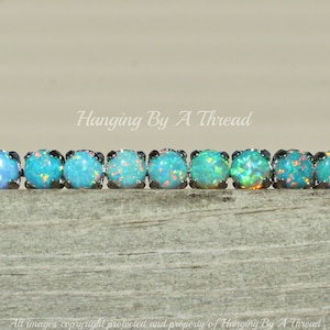 NEW Multi Blue Green Opal Bracelet,tennis Bracelet,6mm Lab Created