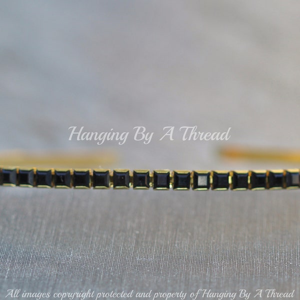 LIMITED Vintage Jet Black Crystal Embellished Headband,Vintage Swarovski Crystal Headband,Head Piece,Hair Accessory,Jet Black