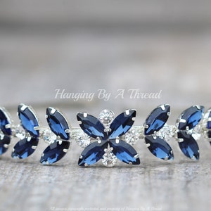 Navy Blue Silver Headband - Etsy display picture 2