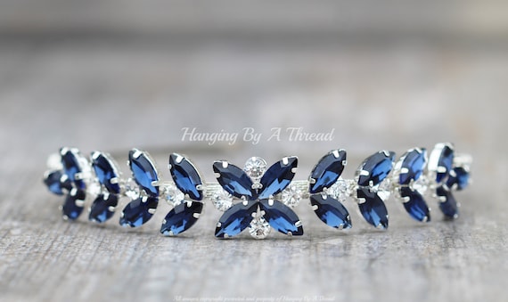Gemstone Marquise Headband Elegant Minimal Crystal Headband, Bridal Hair piece Wedding  main image 4